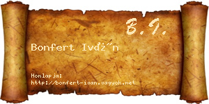 Bonfert Iván névjegykártya